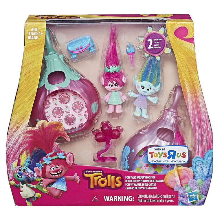 DreamWorks Trolls Poppy & Harper Pod Pack Toys R Us Exclusive NEW Figures Set